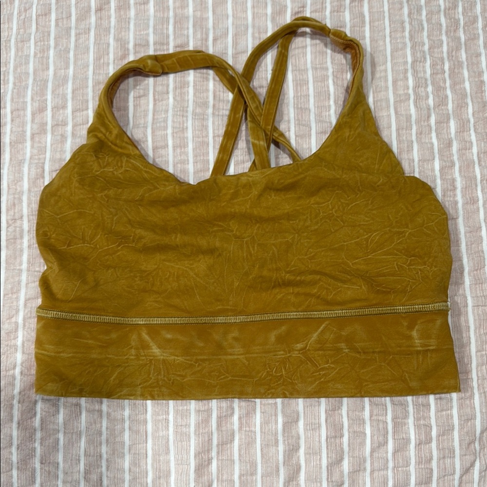 Lululemon Yellow Sports Bra with Crossed Straps